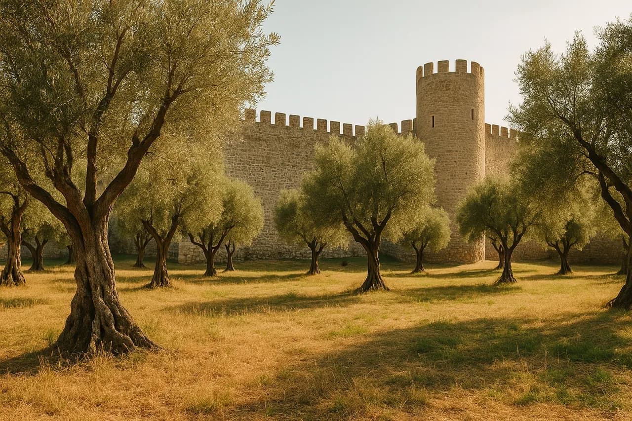 Olival junto a muralhas — paisagem olivícola portuguesa